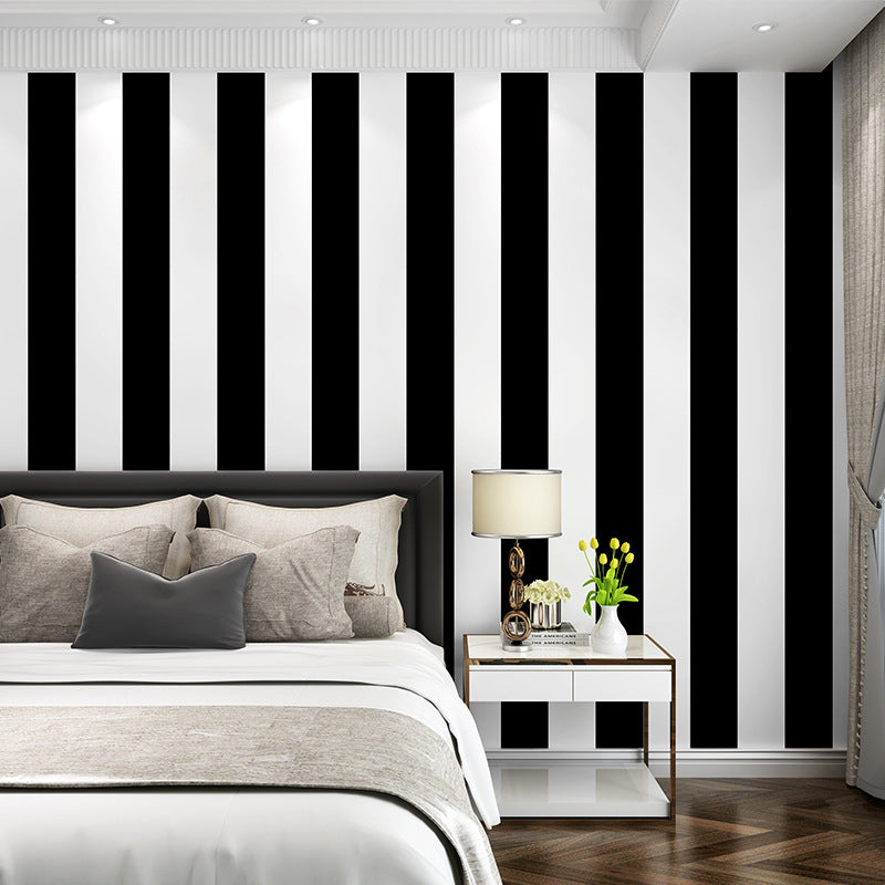 Brehn | Simple wide stripes Non-adhesive wallpaper for coffee rooms and clothing stores, 33-foot x 20.5-inch