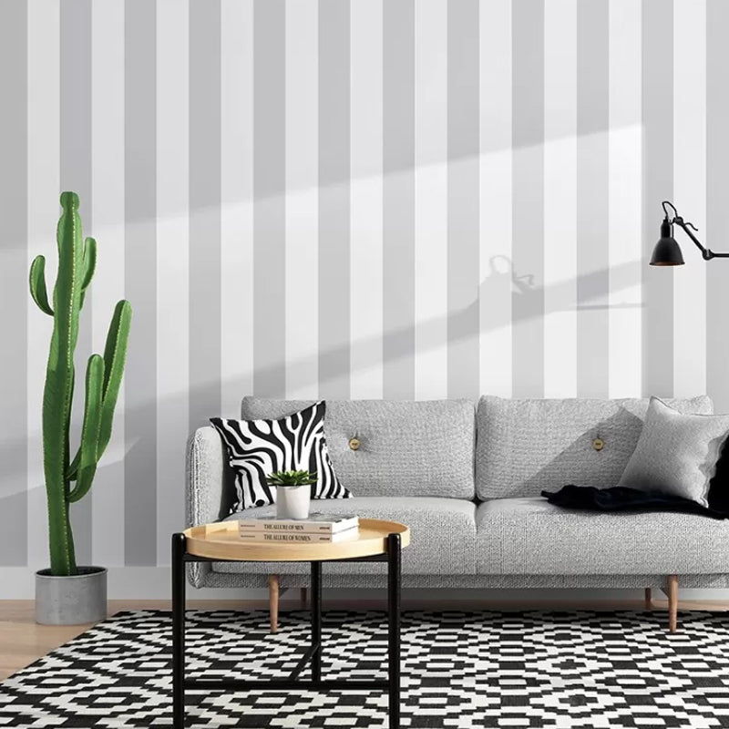 Karnz | Simple Wide Stripes Non-Adhesive Wallpaper for Coffee Rooms and Clothing Stores, 33-Foot x 20.5-Inch