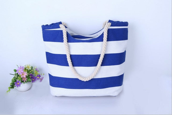 Beach-friendly cotton bag with robust cord handles Kalsten