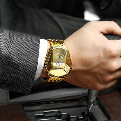 Men's quartz watch in diamond style