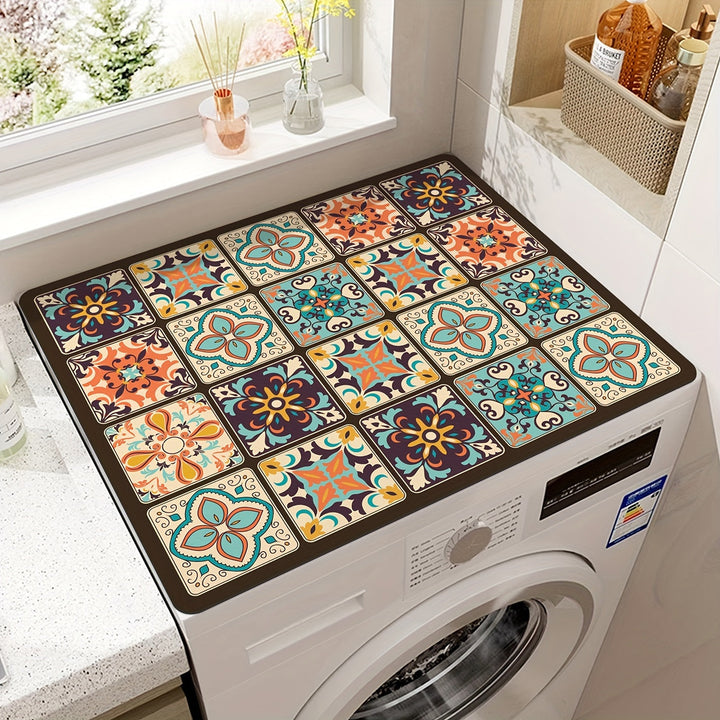 Washing Machine Cover Mat Retro Mosaic | Kalsten