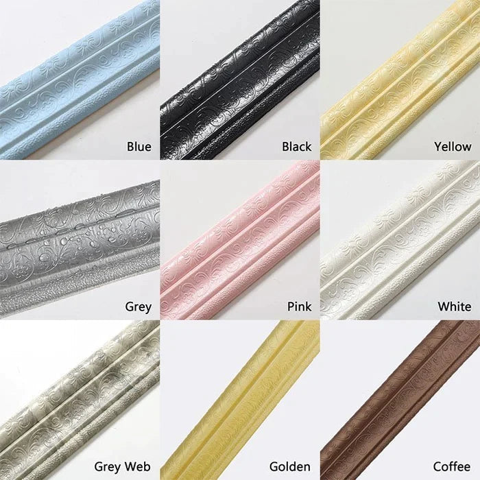3D-wall trim - self-adhesive, environmentally protective 3D-wall trim with environmental protection