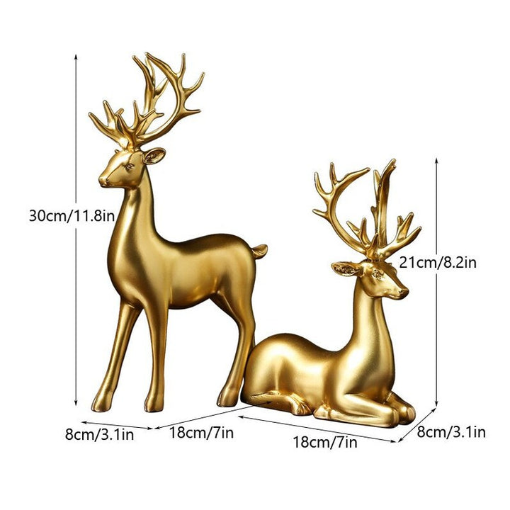 Kalsten | Golden Couple Deer Figurines