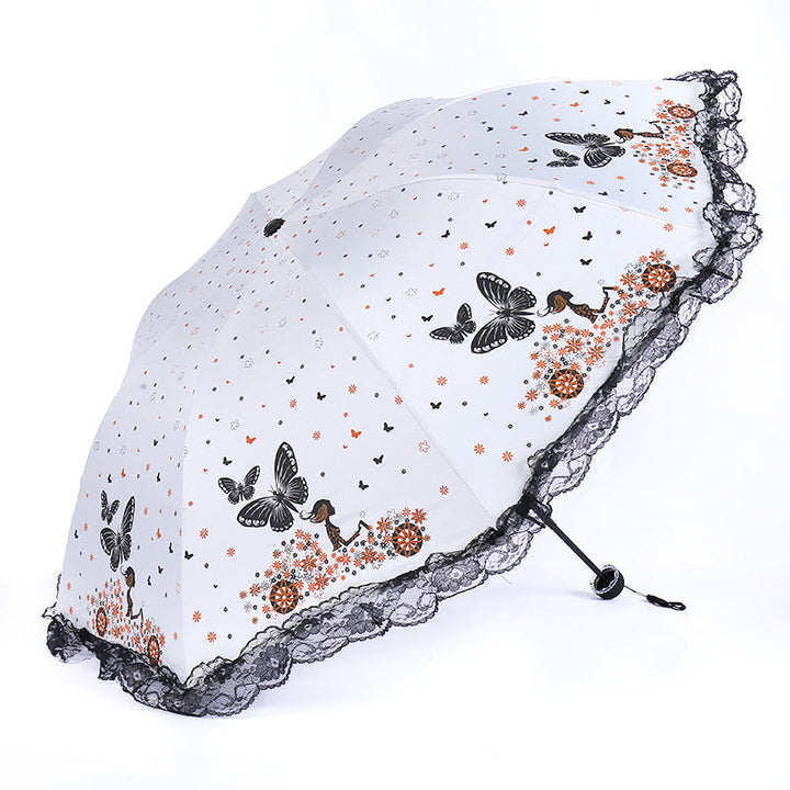 Women's sun umbrella with romantic butterfly design Kalsten