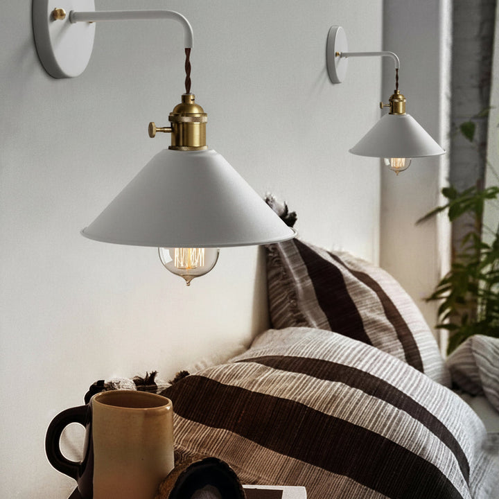 LED Wall Sconce – Nordic Funnel Aluminum Black White Gold (Integrated LED & 10-25cm) | Kalsten