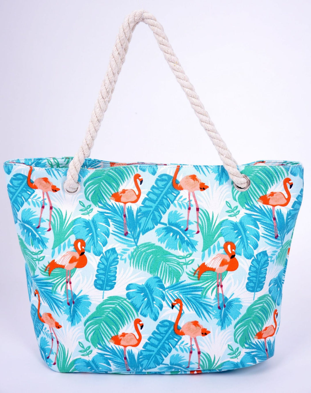 Large beach bag with vibrant flamingo motifs Kalsten