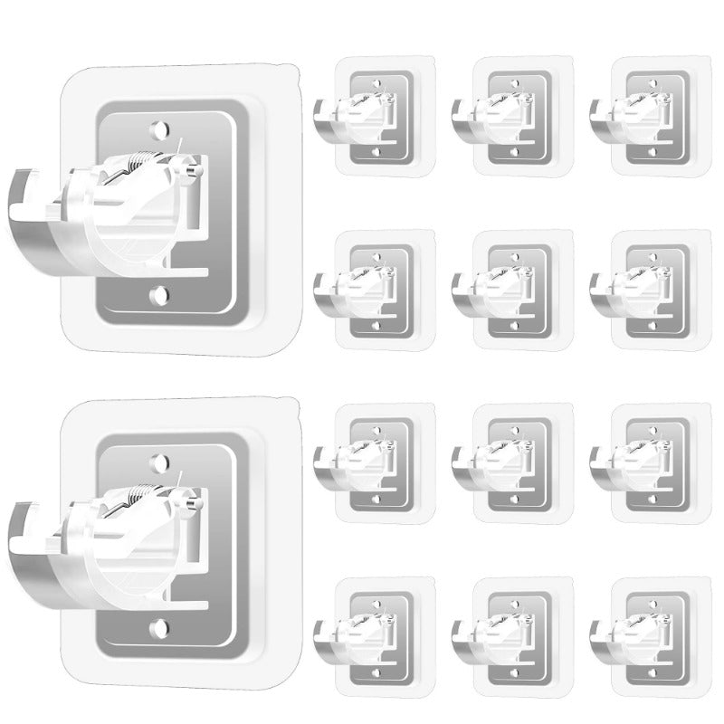Skanto | Nail-Free Adjustable Curtain Rod Brackets Holder – Drill-Free & Wall-Safe