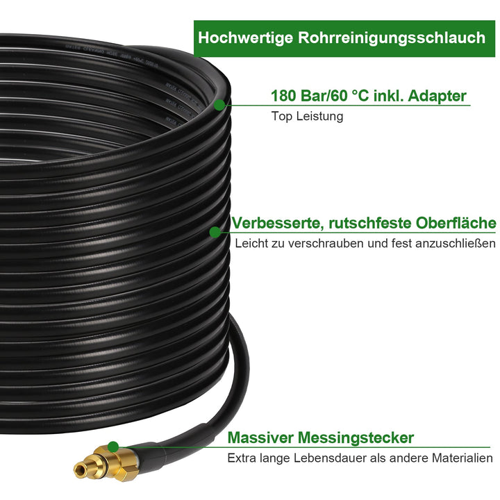 Pipe cleaning hose 10m-30m 180 bar | Kalsten