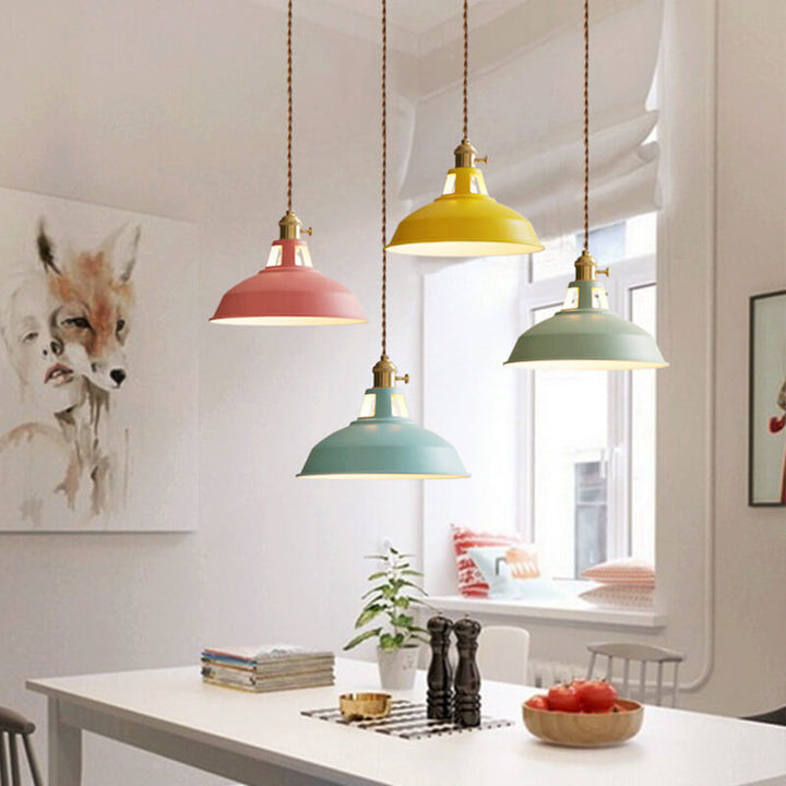 Pendant Light Iron 10.4 in Adjustable Chain Industrial Style Dining Room Bar Café Hanging Ceiling Lamp | Kalsten