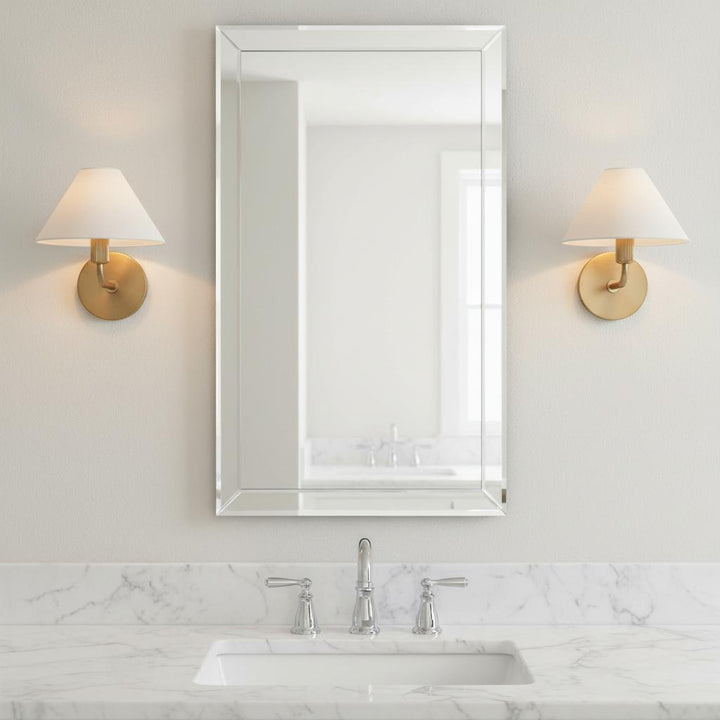 Freyza | Vector Fabric Brass Wall Sconce | Kalsten