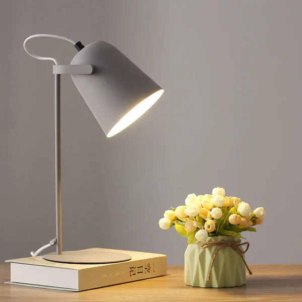 Nordic Macaron Color Creative Iron Bucket Design Light Table Lamp | Kalsten