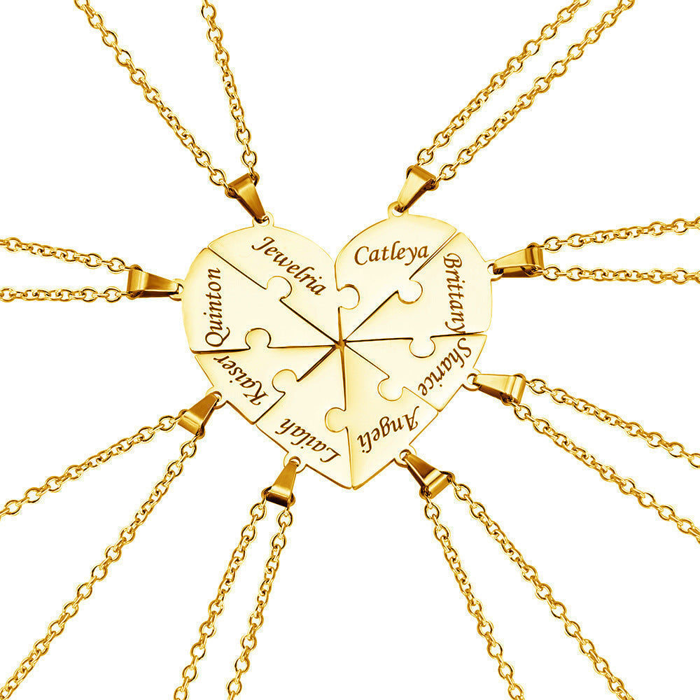 Kalsten | Personalized Family Heart Puzzle Necklace