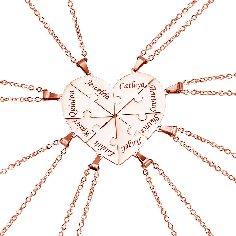 Kalsten | Personalized Family Heart Puzzle Necklace