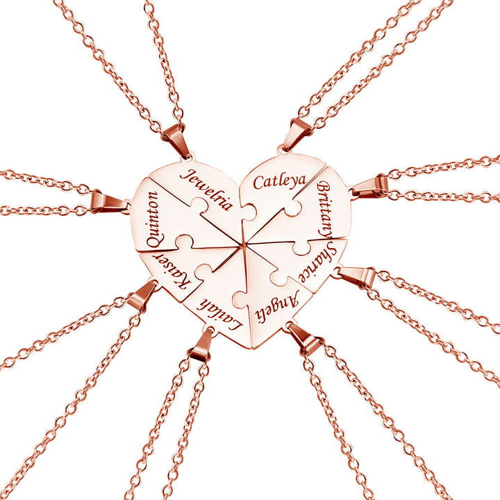Kalsten | Personalized Family Heart Puzzle Necklace