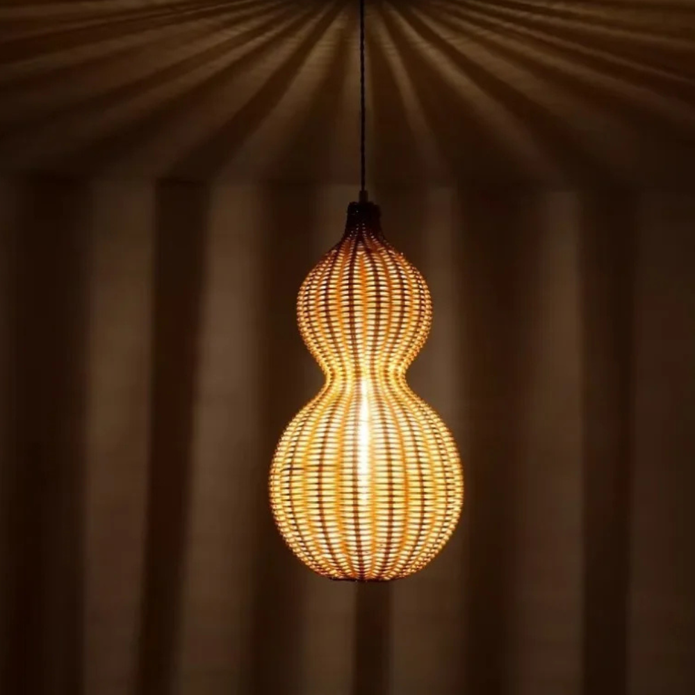 Handwoven Rattan Outdoor Pendant Light, IP65