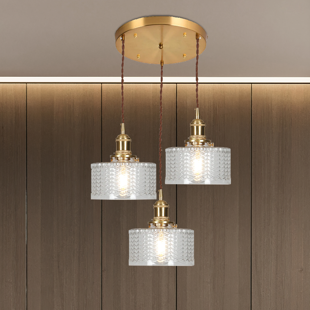 Vintage Stunning Cylinder Glass Pendant Light | Kalsten