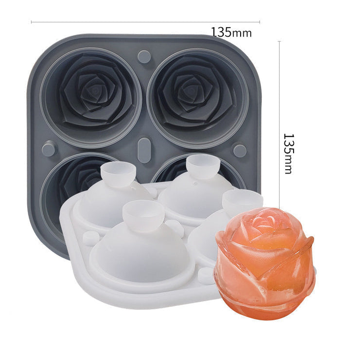 Large pink ice cube tray with 4 compartments | Kalsten