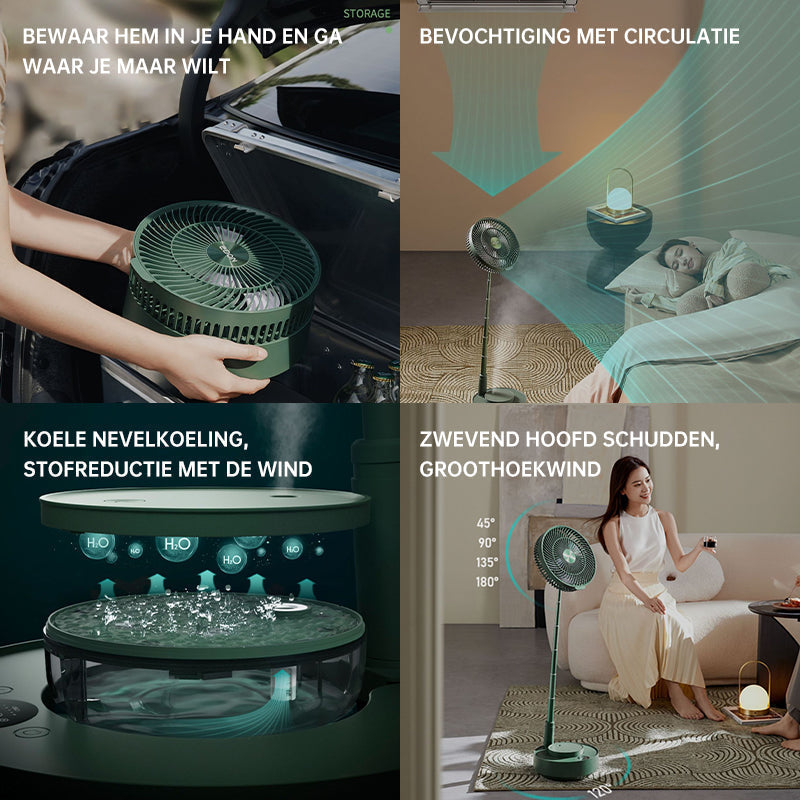 Portable rechargeable telescopic table fan with silent design and height-adjustable | Karnz