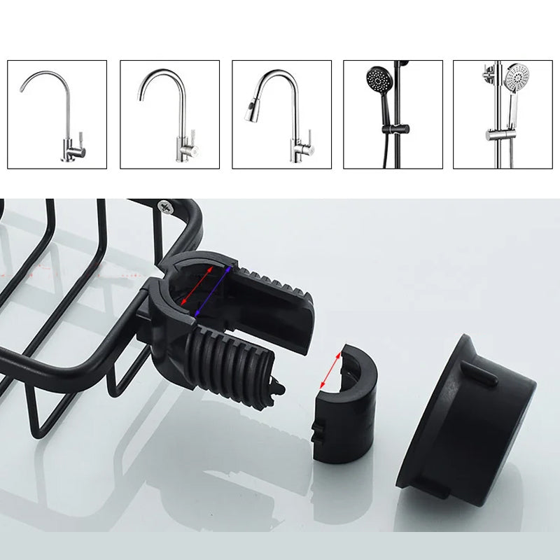 Kalsten | Shower holder for Shampoo & Soap – Stainless Aluminium – Silver or Black – No Drilling