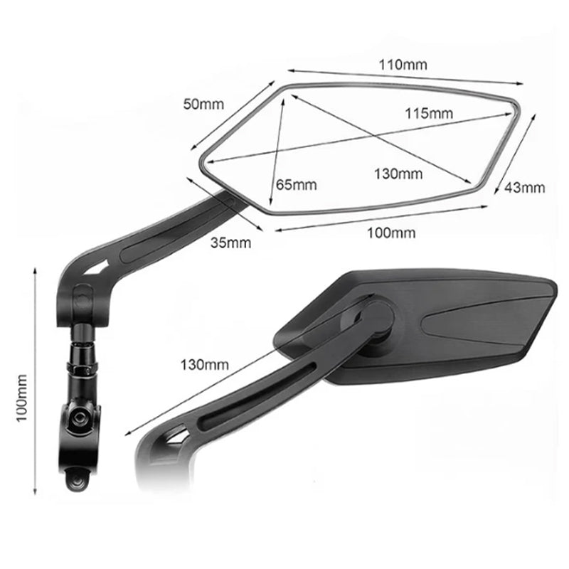 Kalsten | 360° rotatable and adjustable bicycle rearview mirror