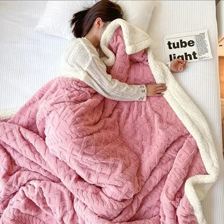 Kalsten | Thick Lambswool Winter Fleece Blanket - LuxyCozy