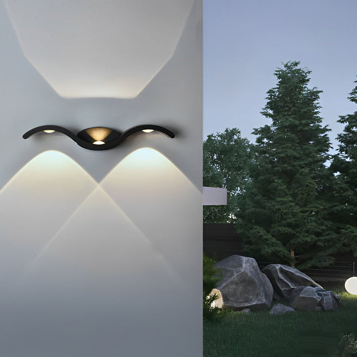 Outdoor Seagull Creative Wavy Wall Mounted Up Down LED Lighting | Kalsten