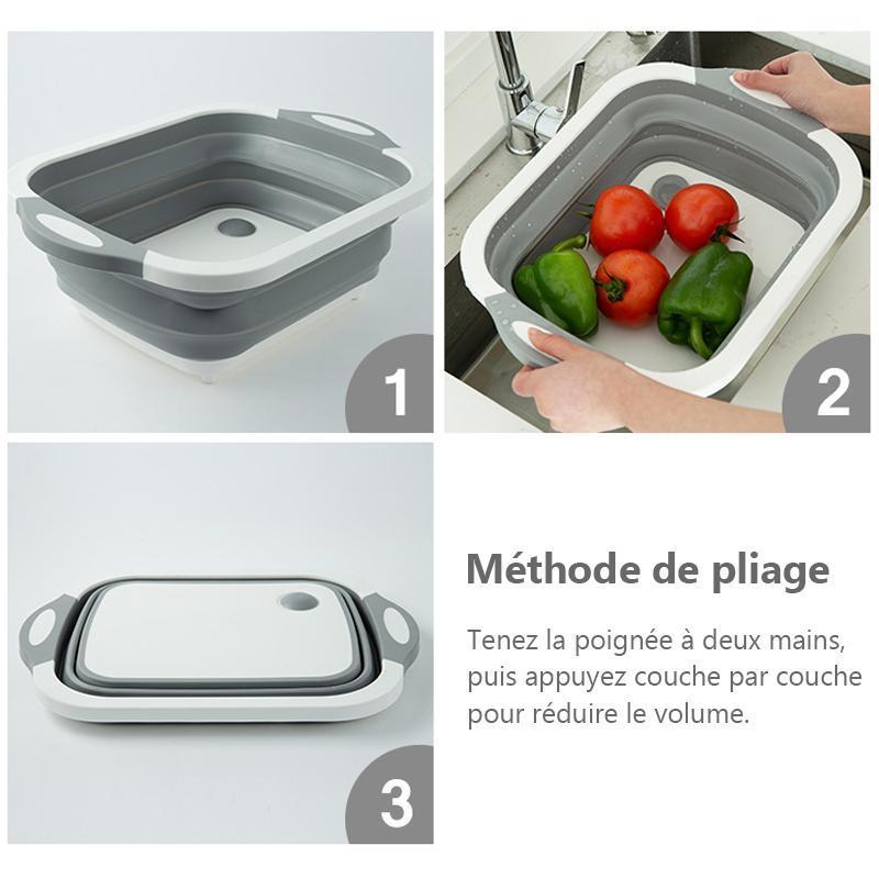 Folding Cutting Board with Dish Bin | Kalsten