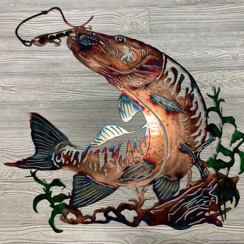 Skanto | Solo Duck Hunting & Trout Fishing Scene Creative Metal Wall Art Craft