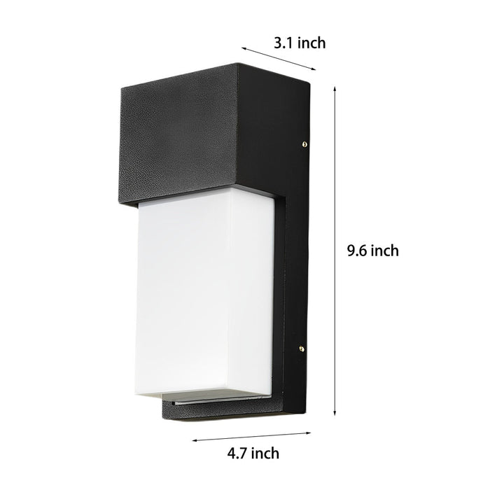 Rectangular Waterproof LED 10W Black Modern Outdoor Wall Light Fixture | Kalsten
