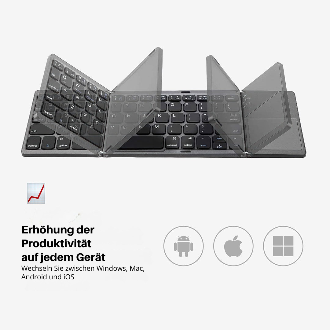 Foldable Bluetooth Keyboard with Touchpad