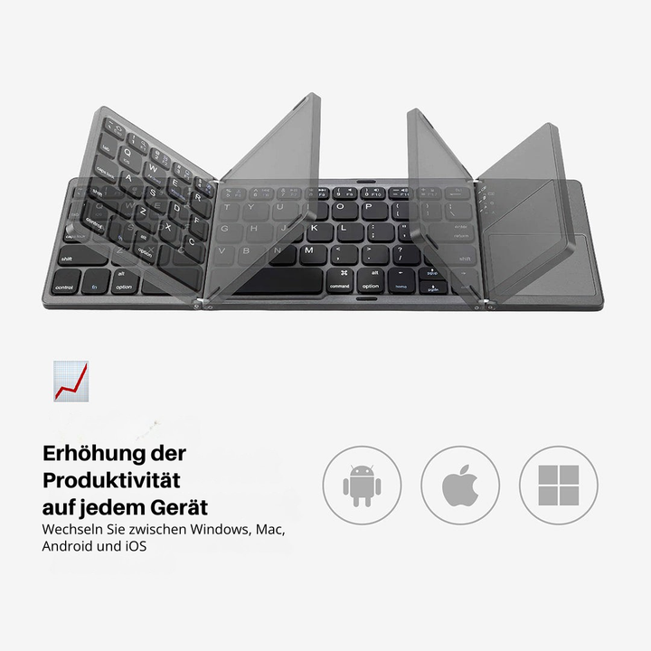 Foldable Bluetooth Keyboard with Touchpad