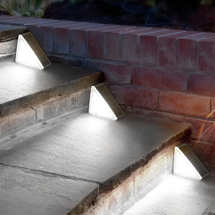 Triangle Automatic Charging Wire-Free Waterproof LED Solar Modern Step-Mounted Lights | Kalsten