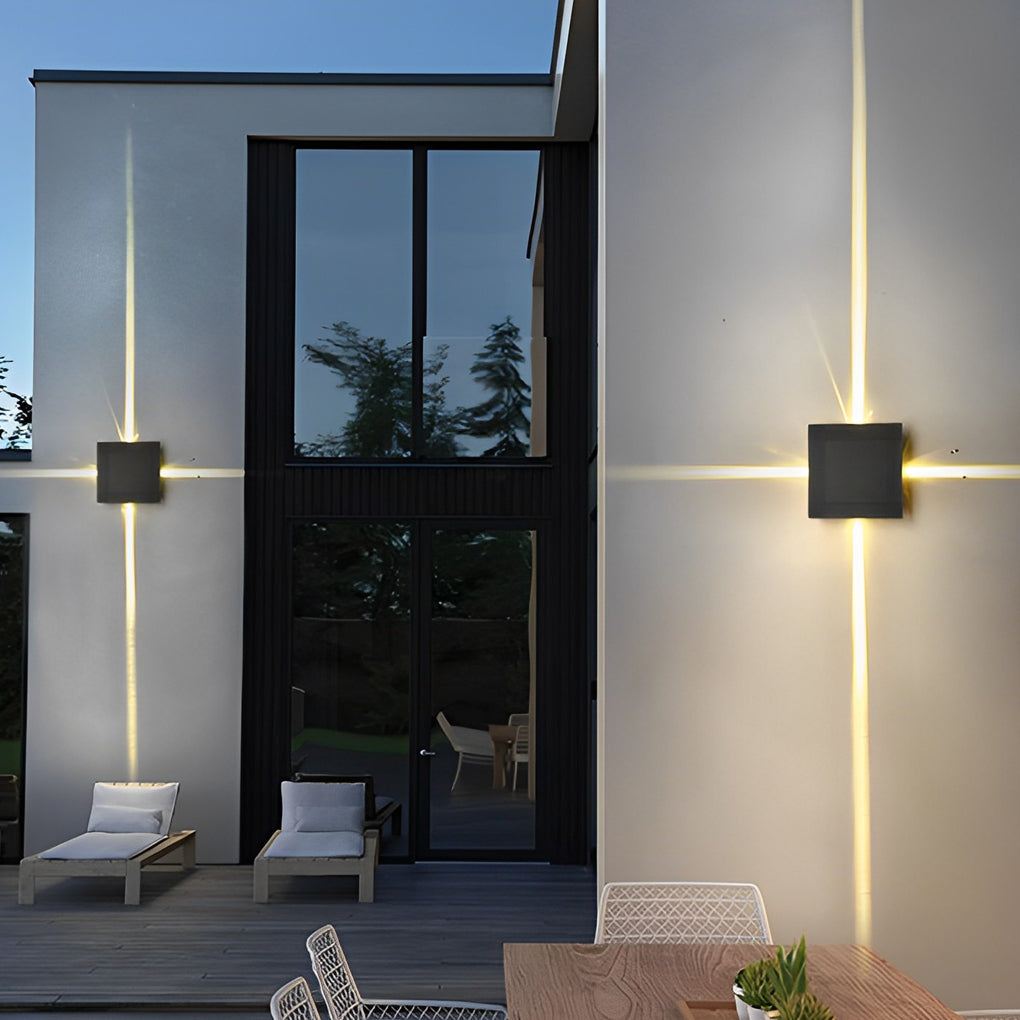 Round Square LED 12W Cross Star Lights Waterproof Modern Wall Lamp | Kalsten