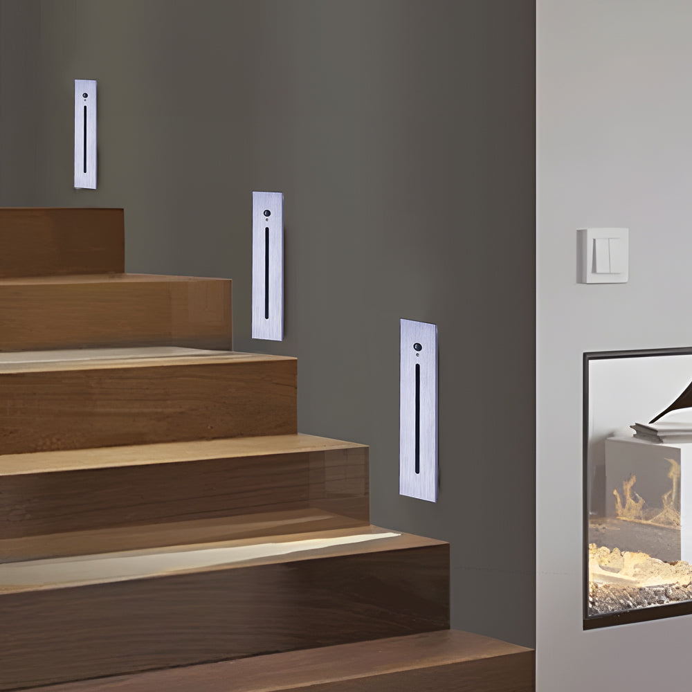 Vertical Motion Sensor LED Stair Light Wall Recessed Contemporary Lighting For Indoor and Outdoor Steps | Kalsten