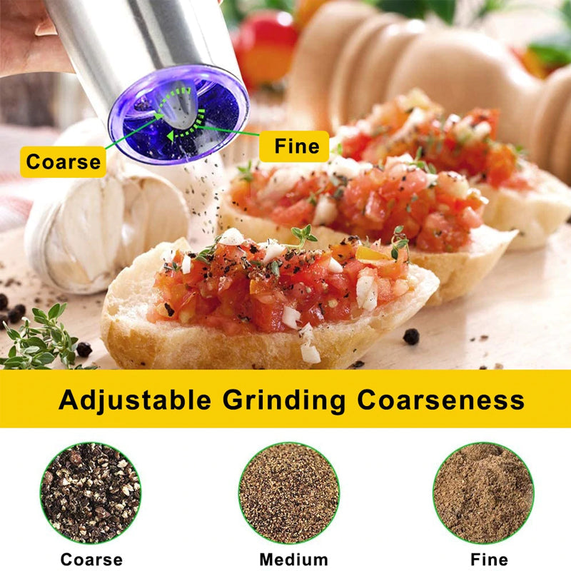 Skanto | Automatic Electric Gravity Induction Salt and Pepper Grinders