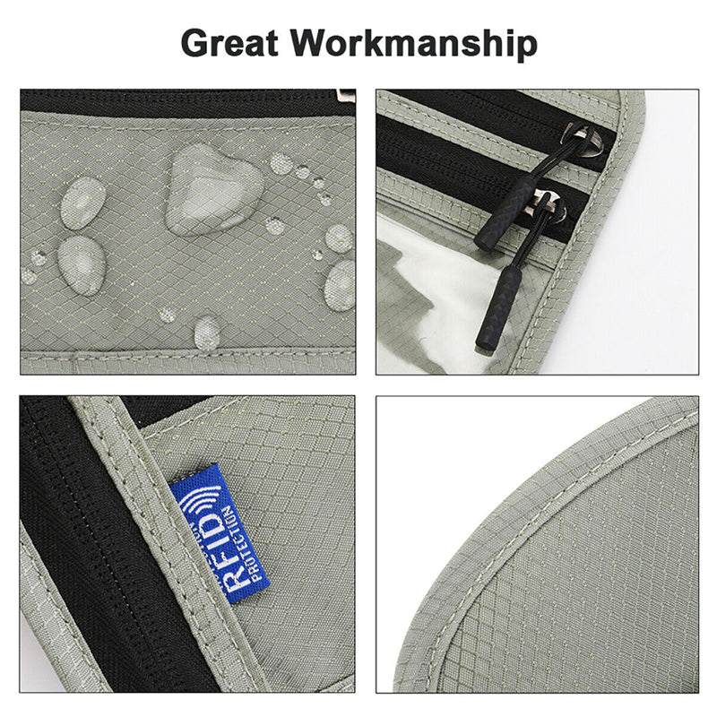 Kalsten | Travel Neck Pouch Neck Wallet with RFID Blocking Passport Holder