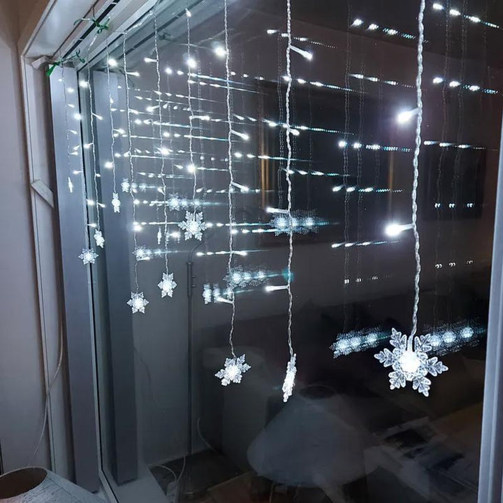 LED Snowflake Curtain Lights – Waterproof