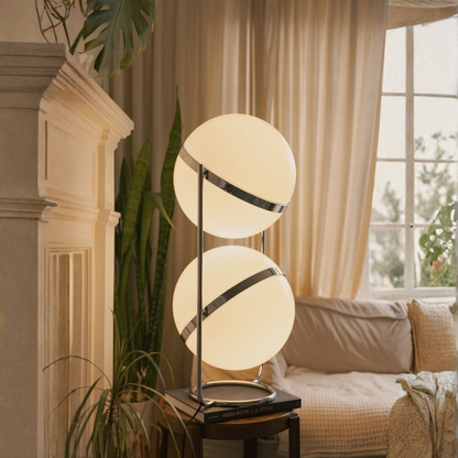 Orbis Luna Chrome-Frame Floor Lamp