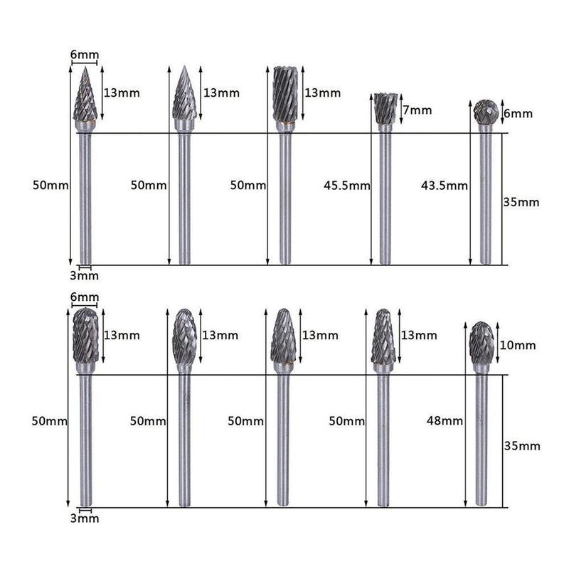 Tungsten Carbide Grinding Head (10 PCS) | Kalsten