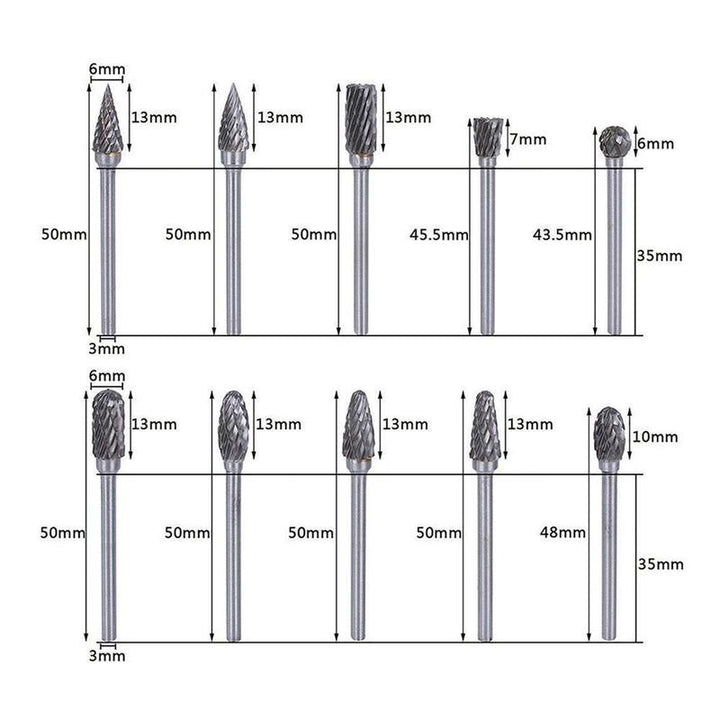 Tungsten Carbide Grinding Head (10 PCS) | Kalsten