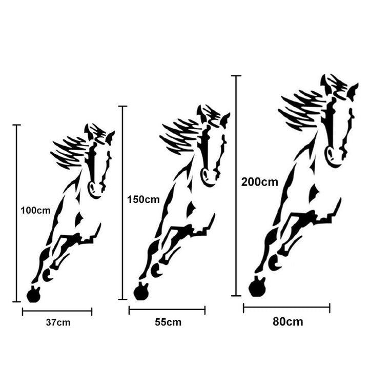 Kalsten | Galloping Horse Wall Decoration, 3D Acrylic Modern Mirror Horse Wall Sticker