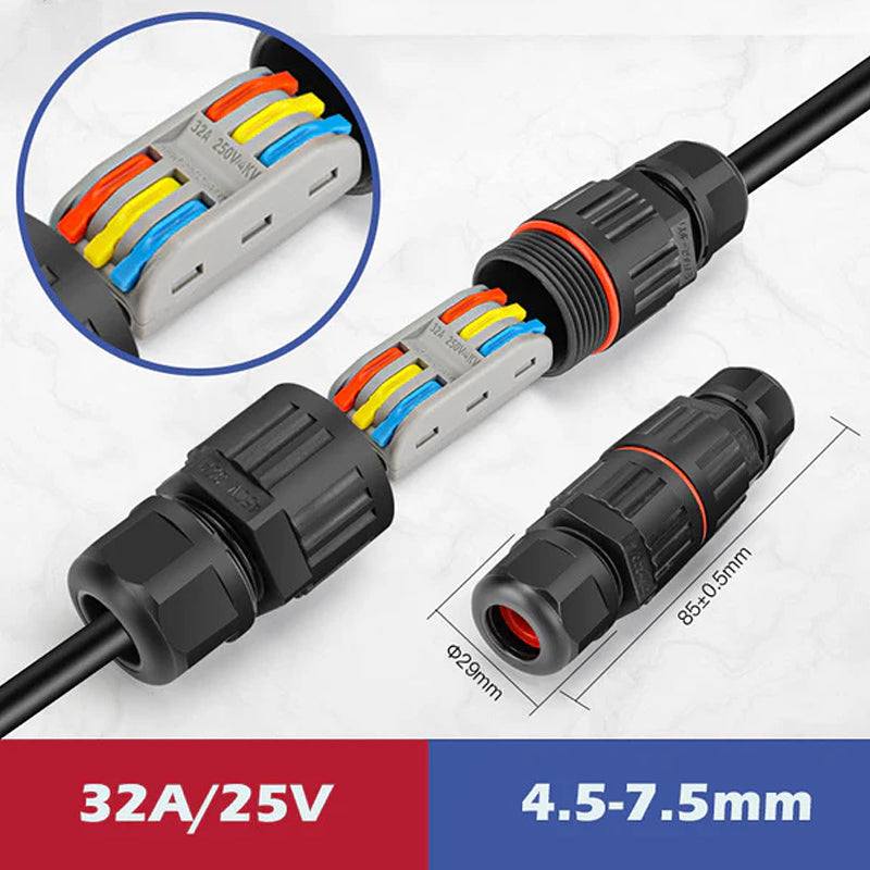 Weatherproof electric cable connector for outdoor use | Kalsten