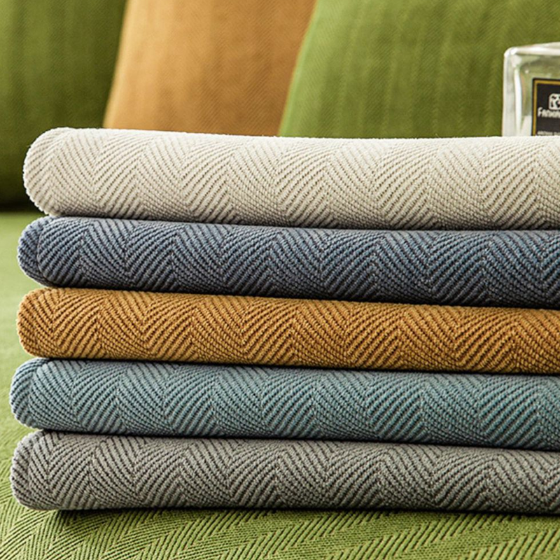Kalsten | Wavy Check Chenille Fabric Furniture Protector Sofa Cover