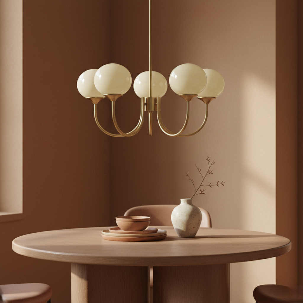 Bonbon Opal Glass Globe Chandelier