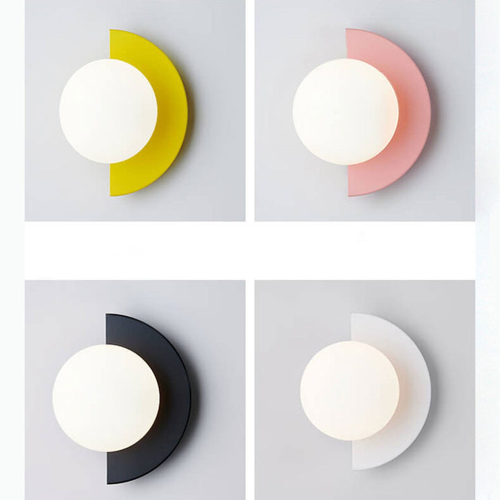 Glass Globe Wall Light with Color Base Kalsten