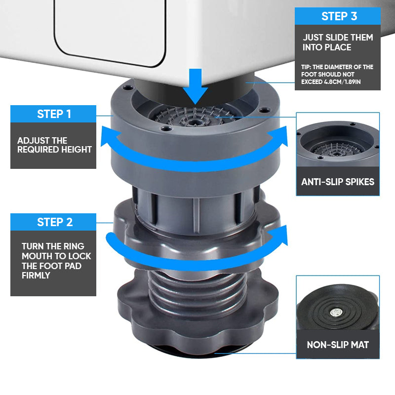 Skanto | Pcs Adjustable Height Washing Machine Support