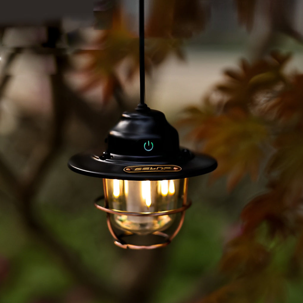 Round LED Waterproof USB Rechargeable Retro Outdoor Light Camping Lamp | Kalsten