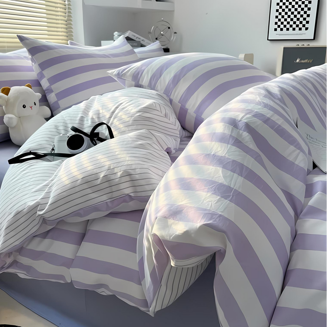Kalsten | Elenorra Classic Striped Bedding Set 4pcs Duvet Cover Sheet