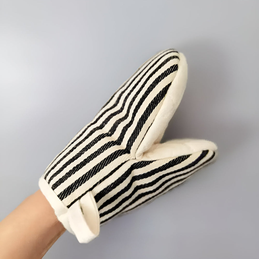 Striped Heat-Resistant Kitchen Oven Gloves