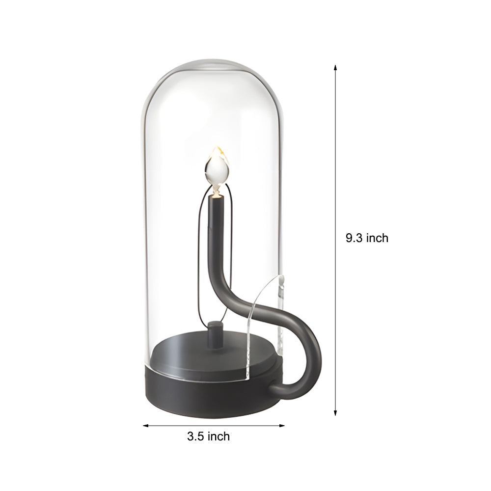 Glass Dome HYMN Accent Table Lamp - LED Candle | Kalsten